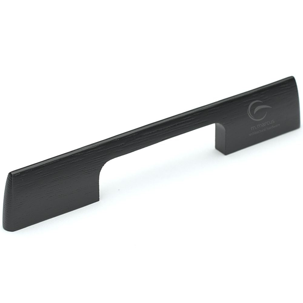 This is an image of a M.Marcus - Wooden Cabinet Pull Handle Slim Aero Design 224mm Black Ash Finish, w7791-224-ash that is available to order from T.H Wiggans Ironmongery in Kendal.