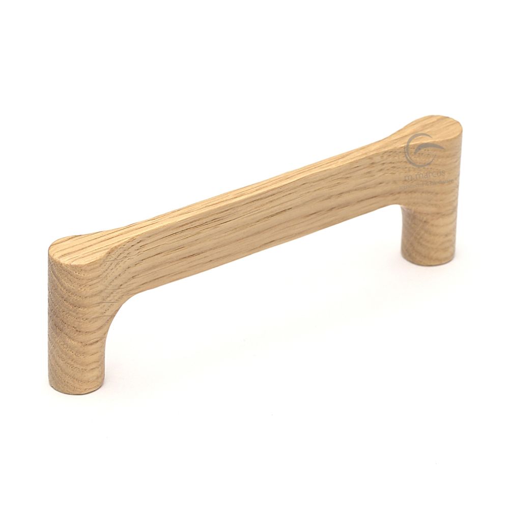 This is an image of a M.Marcus - Wooden Cabinet Pull Handle Gio Design 160mm Oak Finish, w7827-160-oak that is available to order from T.H Wiggans Ironmongery in Kendal.