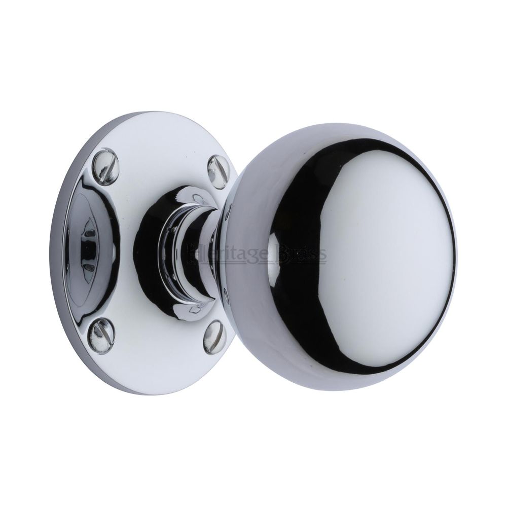 This is an image of a Heritage Brass - Mortice Knob Westminster Design Polished Chrome Finish, wes970-pc that is available to order from T.H Wiggans Ironmongery in Kendal.