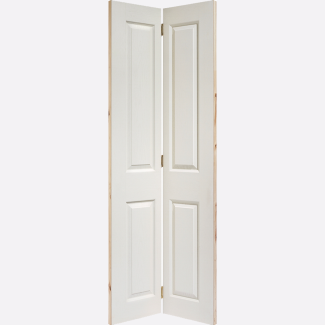 This is an image showing the LPD - 4P Bi-Fold Primed White Doors Available to order from T.H. Wiggans Ironmongery in Kendal