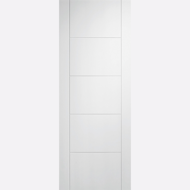 This is an image showing the LPD - Vancouver 5P Primed White Doors Available to order from T.H. Wiggans Ironmongery in Kendal