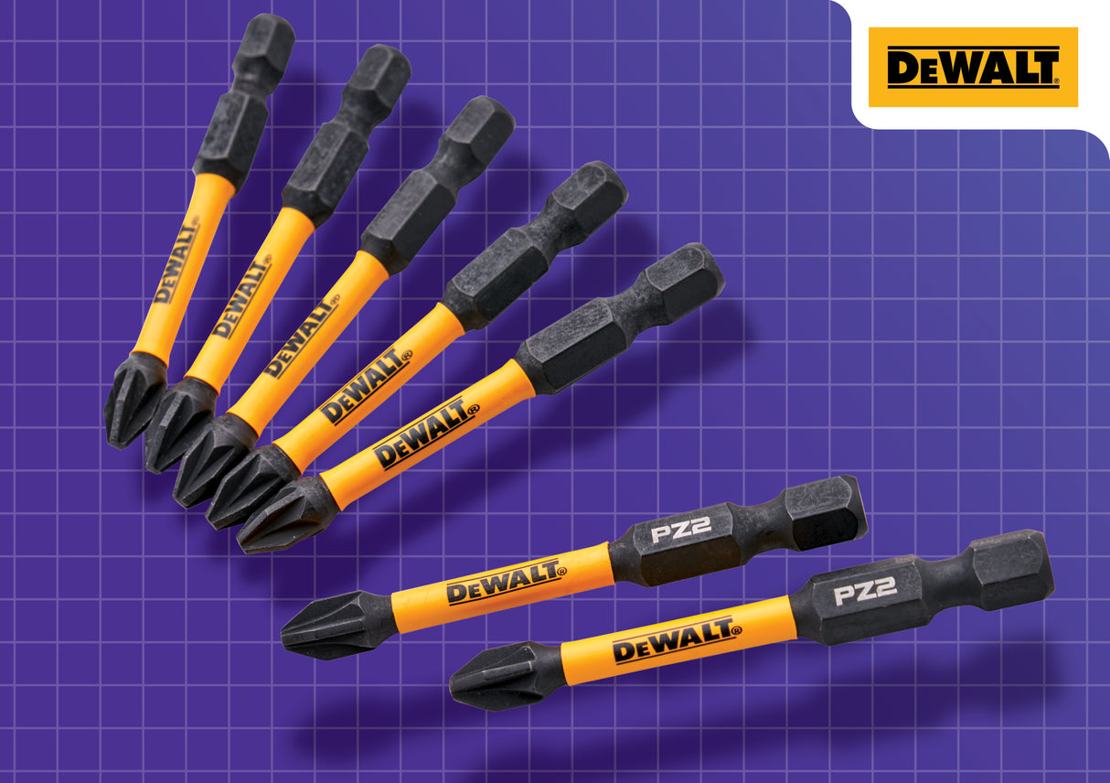 High quality image of DeWalt 5+2 PZ2 Screwdriver Bit Pack, availble from T.H. Wiggans Ironmongery in Kendal