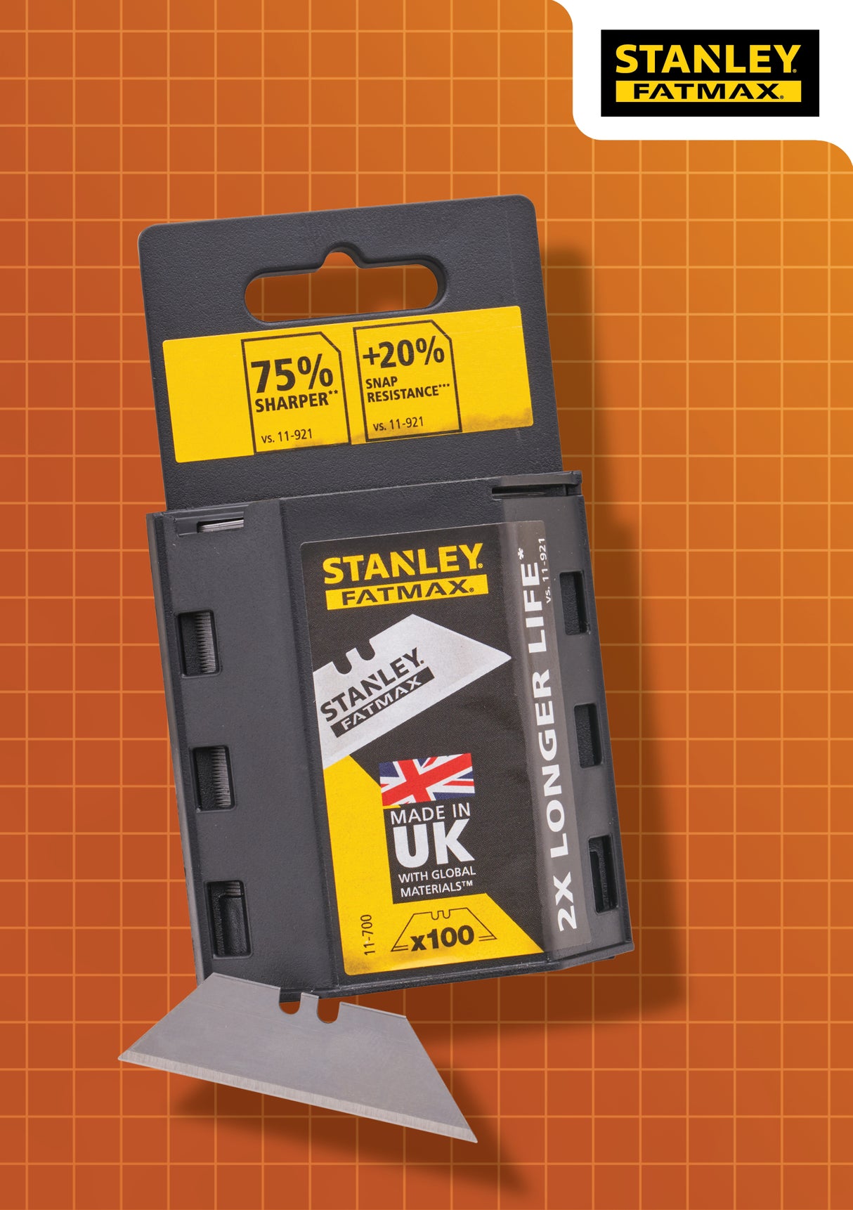 High quality image of STANLEY Fatmax 100 Fatmax Knife Blades, availble from T.H. Wiggans Ironmongery in Kendal