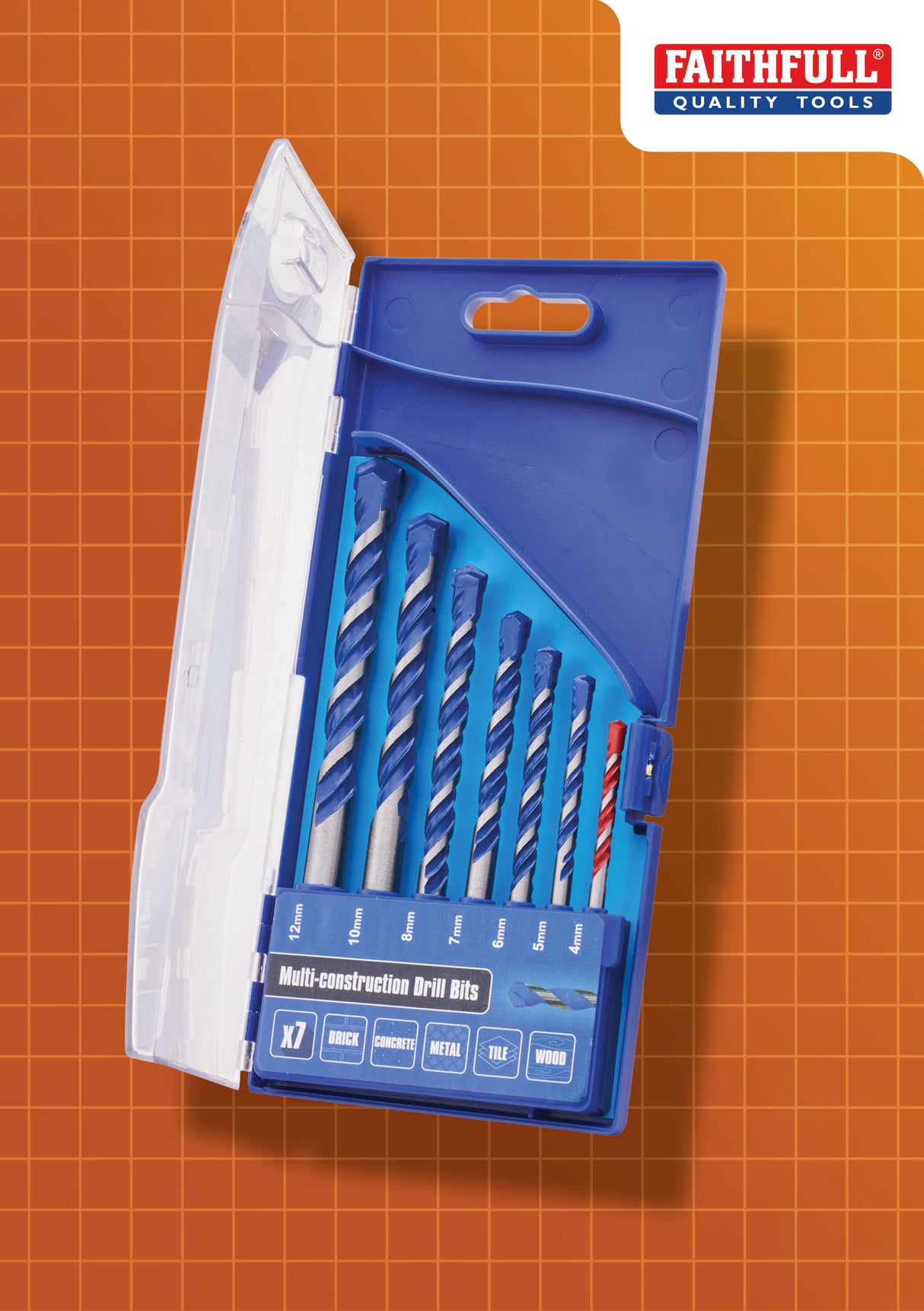 High quality image of Faithfull Multi-Construction Drill Bit Set, availble from T.H. Wiggans Ironmongery in Kendal