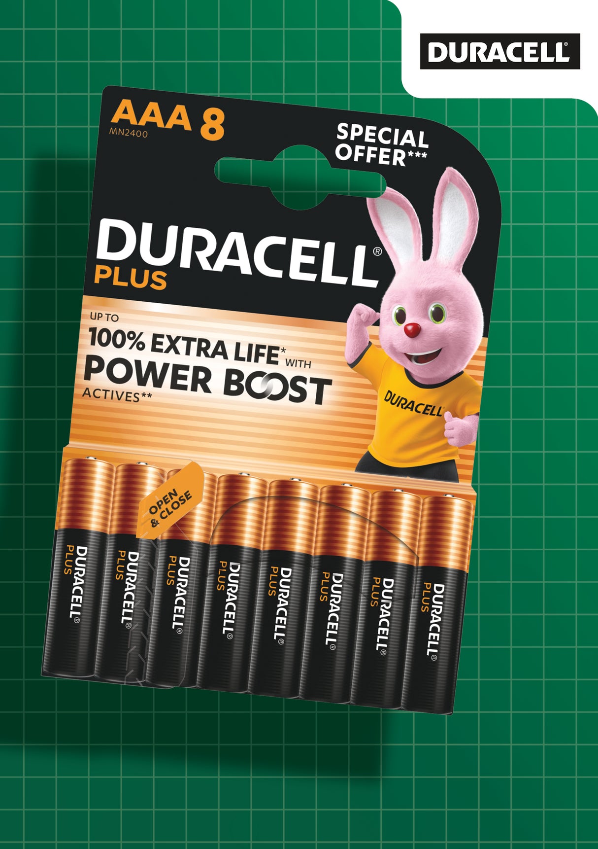 High quality image of Duracell AAA Plus Power 8 Pack, availble from T.H. Wiggans Ironmongery in Kendal