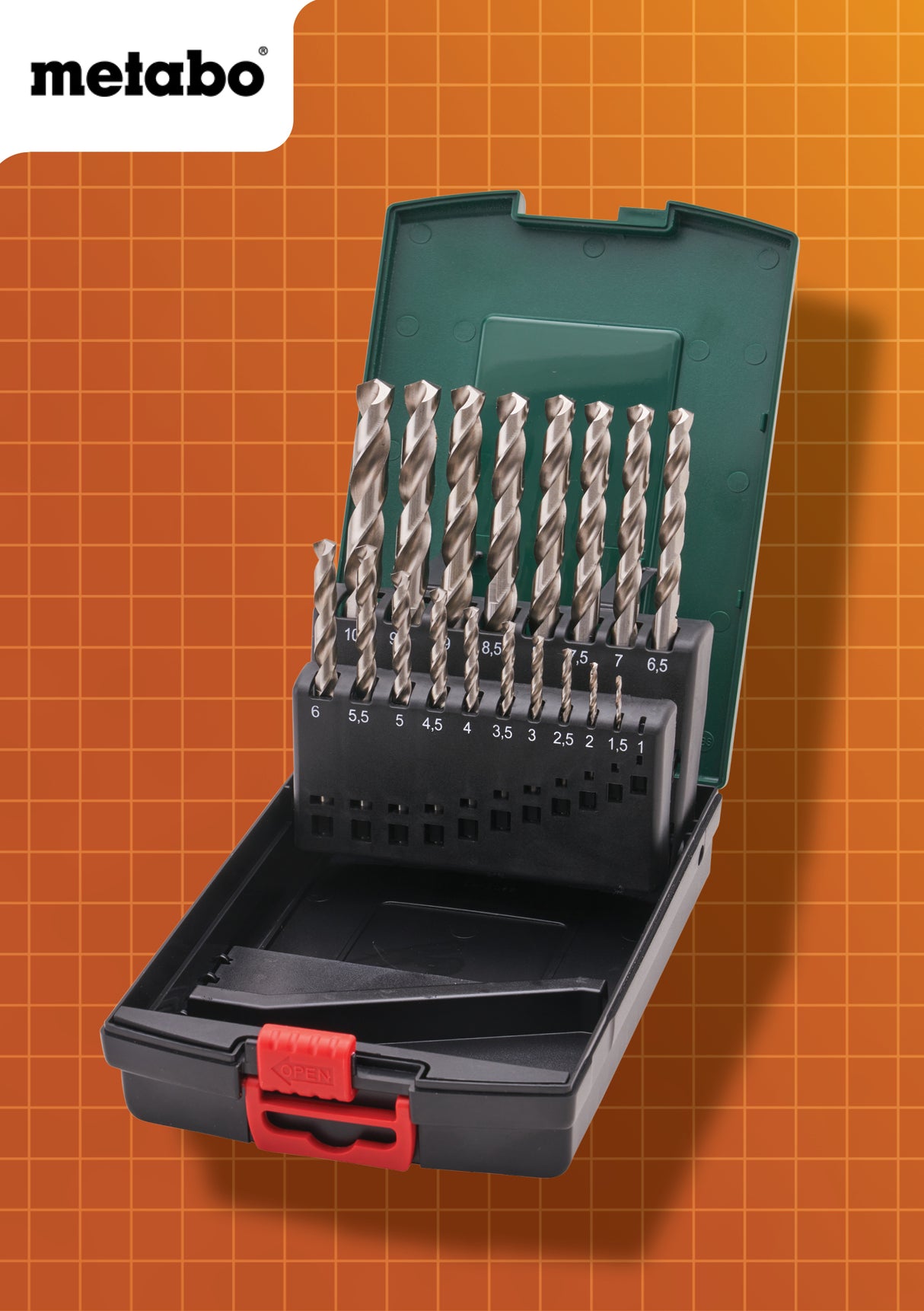 High quality image of Metabo 19 Piece HSS Drill Bit Set, availble from T.H. Wiggans Ironmongery in Kendal