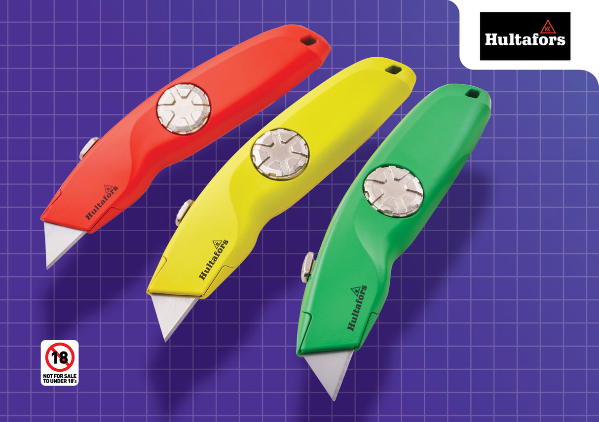 High quality image of Hultafors Hi-Vis Trimming Knife, availble from T.H. Wiggans Ironmongery in Kendal