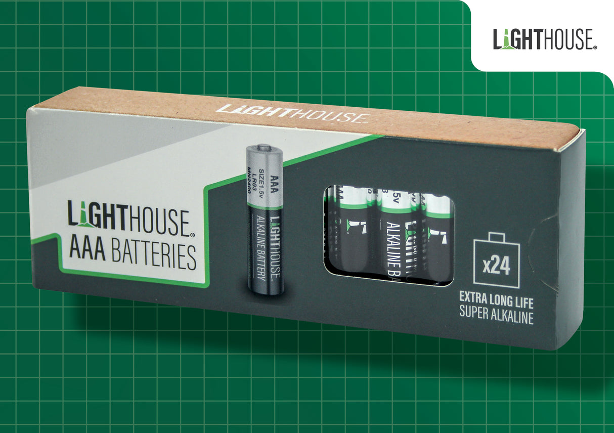 High quality image of Lighthouse AAA Batteries 24 Pack, availble from T.H. Wiggans Ironmongery in Kendal