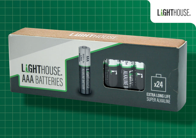 High quality image of Lighthouse AAA Batteries 24 Pack, availble from T.H. Wiggans Ironmongery in Kendal