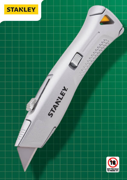 High quality image of STANLEY Retractable Pro Knife With 10 Blades, availble from T.H. Wiggans Ironmongery in Kendal