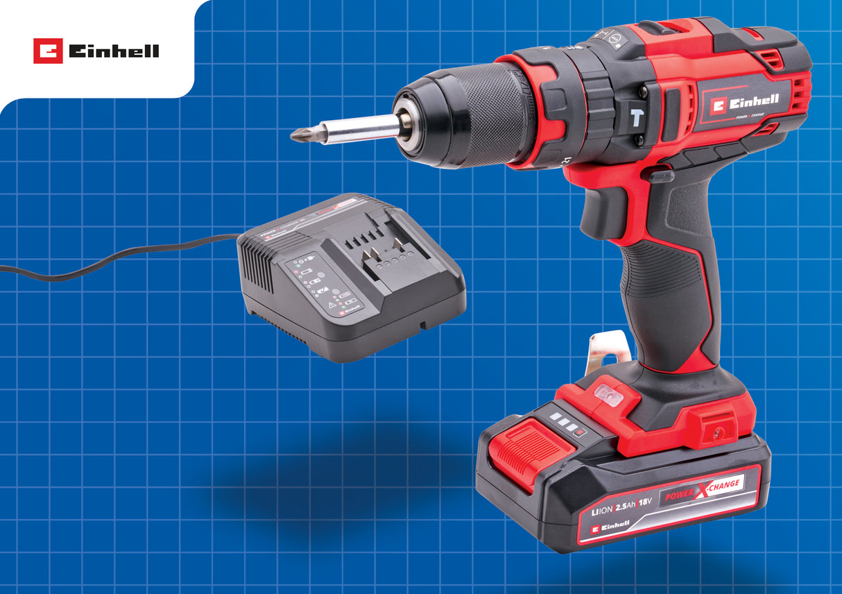 High quality image of Einhell 18V Combi Drill With a 2.5Ah Li-ion Battery, availble from T.H. Wiggans Ironmongery in Kendal