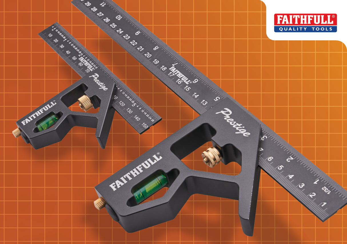 High quality image of Faithfull 150mm (6") & 300mm (12") Combi Square Set, availble from T.H. Wiggans Ironmongery in Kendal