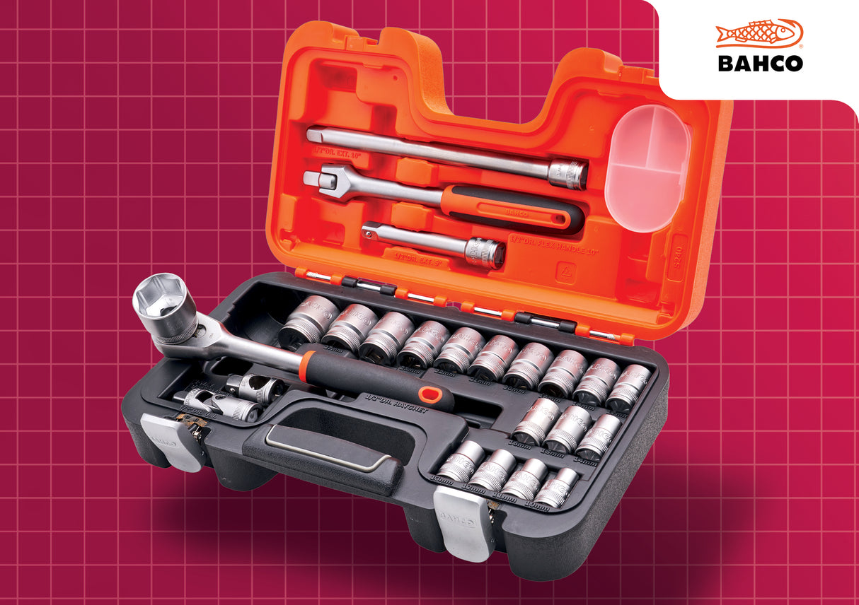 High quality image of Bahco 1/2" Drive Socket Set (24 Piece), availble from T.H. Wiggans Ironmongery in Kendal