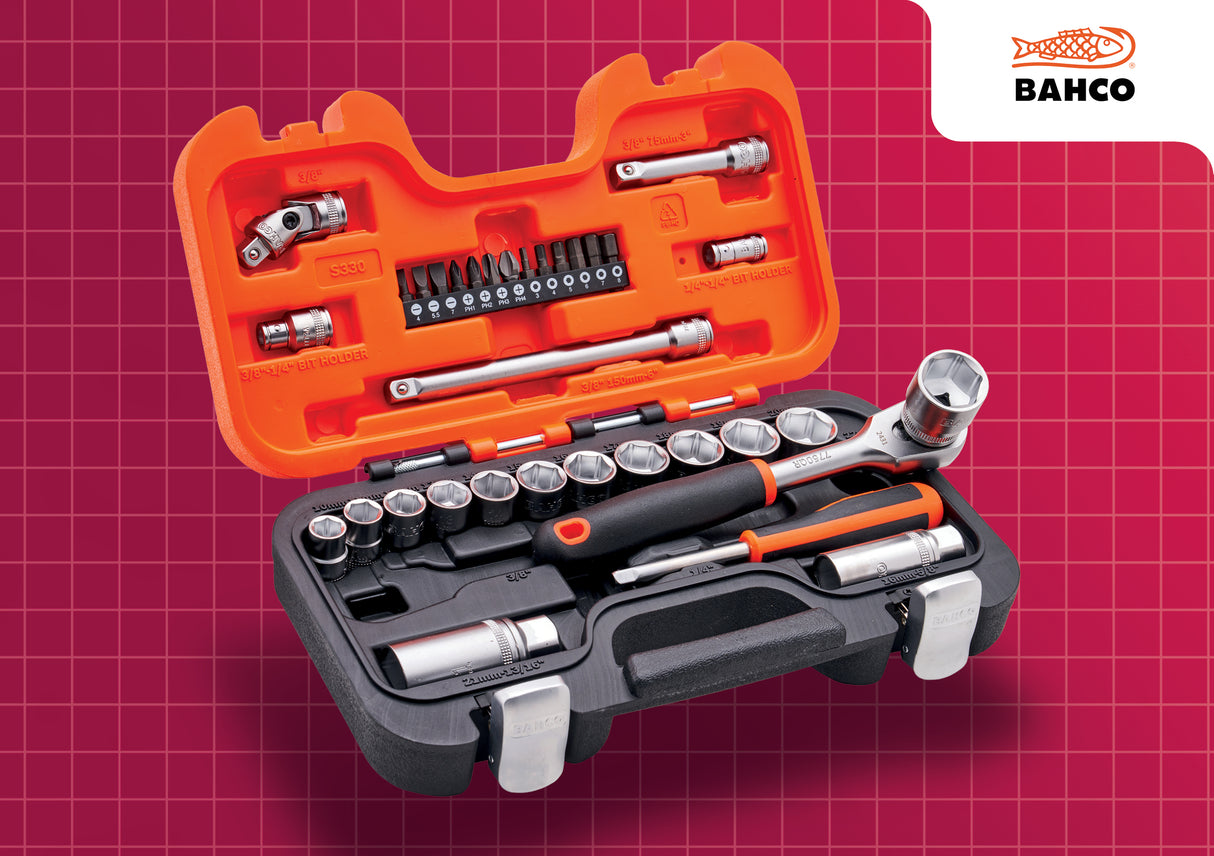 High quality image of Bahco 3/8" Drive Socket Set, availble from T.H. Wiggans Ironmongery in Kendal