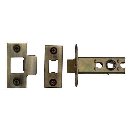 This is an image of a York - Architectural Tubular Latch 2 1/2" Antique Brass Finish, ykal2-at that is available to order from T.H Wiggans Ironmongery in Kendal.