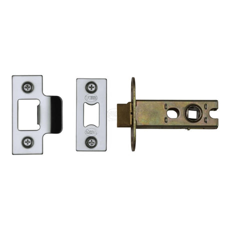 This is an image of a York - Architectural Tubular Latch 2 1/2" Polished Chrome/Nickel Finish, ykal2-pc-pn that is available to order from T.H Wiggans Ironmongery in Kendal.