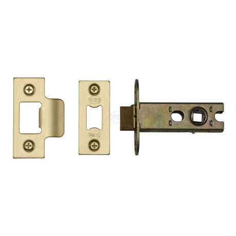 This is an image of a York - Architectural Tubular Latch 2 1/2" Satin Brass Finish, ykal2-sb that is available to order from T.H Wiggans Ironmongery in Kendal.