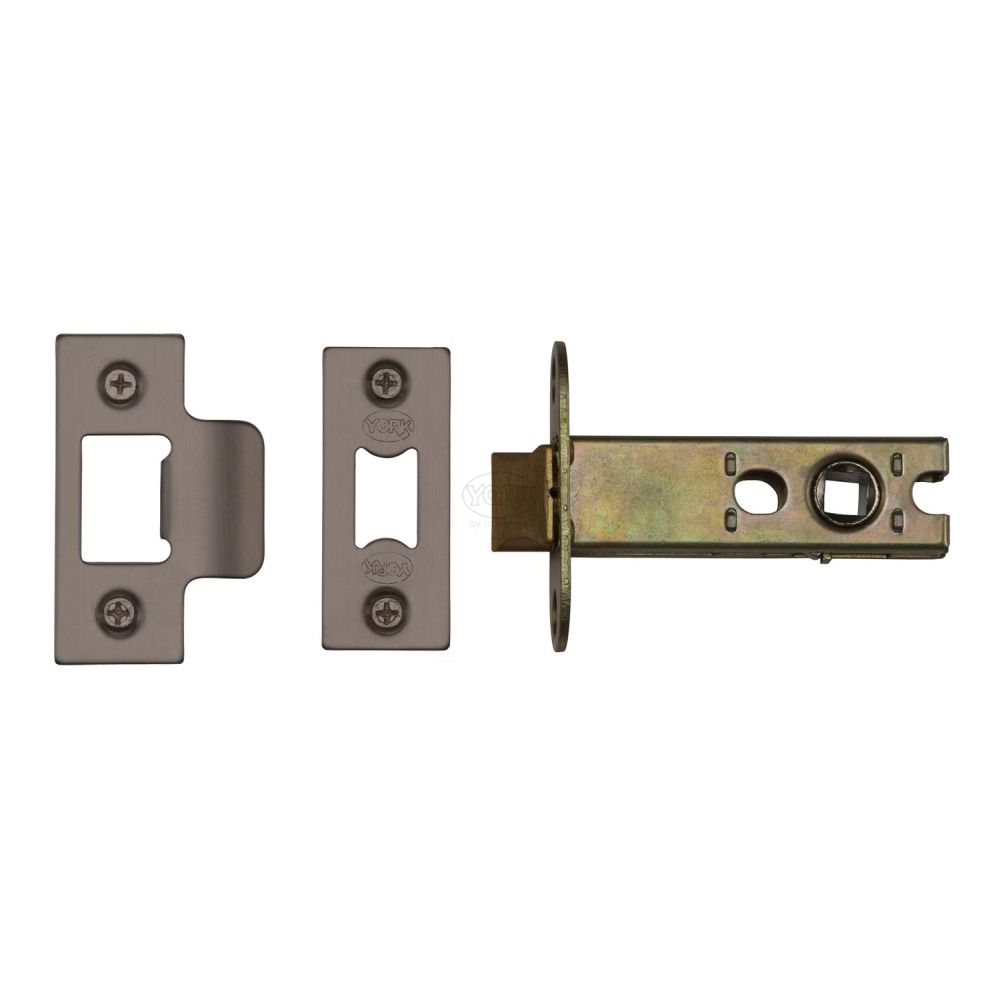 This is an image of a York - Architectural Tubular Latch 3" Matt Bronze Finish, ykal3-mb that is available to order from T.H Wiggans Ironmongery in Kendal.