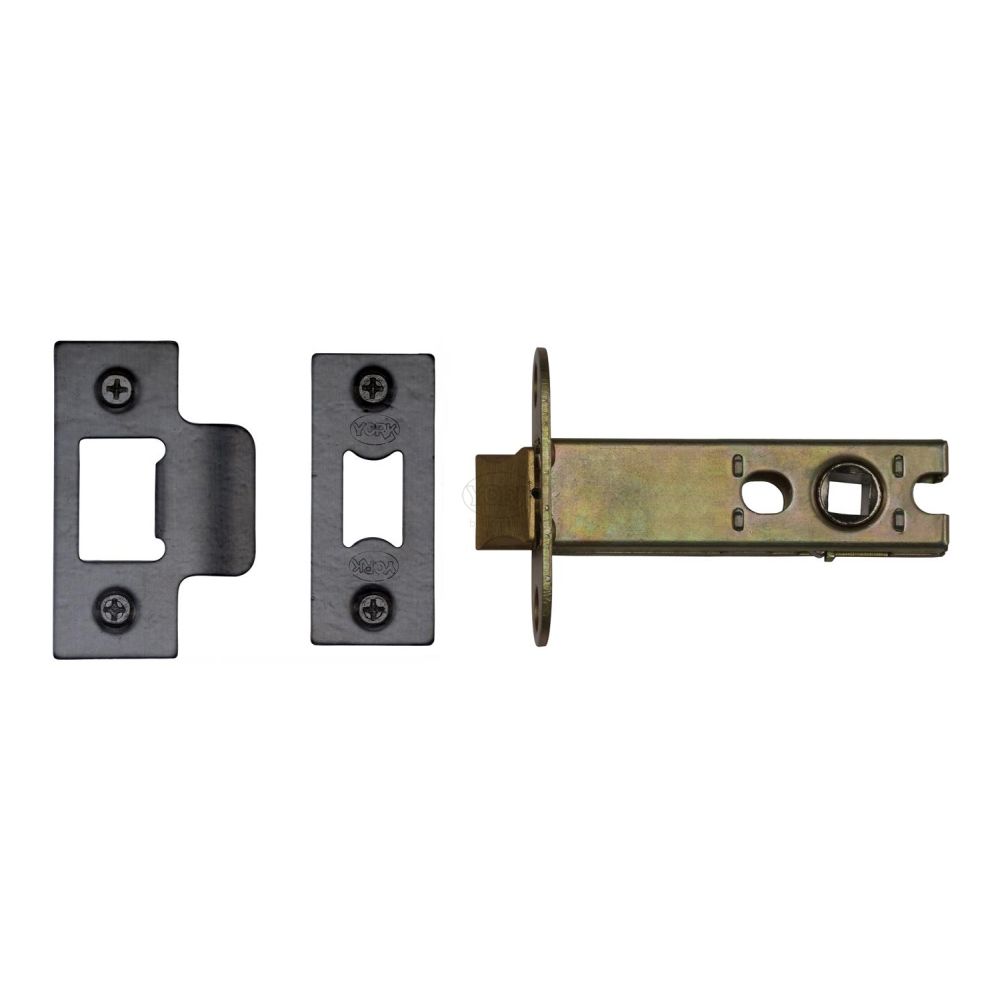 This is an image of a York - Architectural Tubular Latch 4" Black Enamel Finish, ykal4-blk that is available to order from T.H Wiggans Ironmongery in Kendal.
