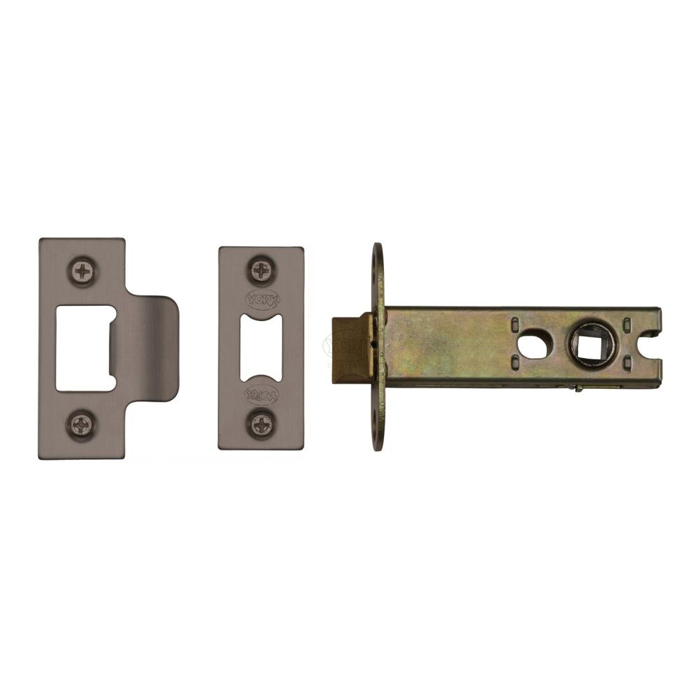 This is an image of a York - Architectural Tubular Latch 4" Matt Bronze Finish, ykal4-mb that is available to order from T.H Wiggans Ironmongery in Kendal.
