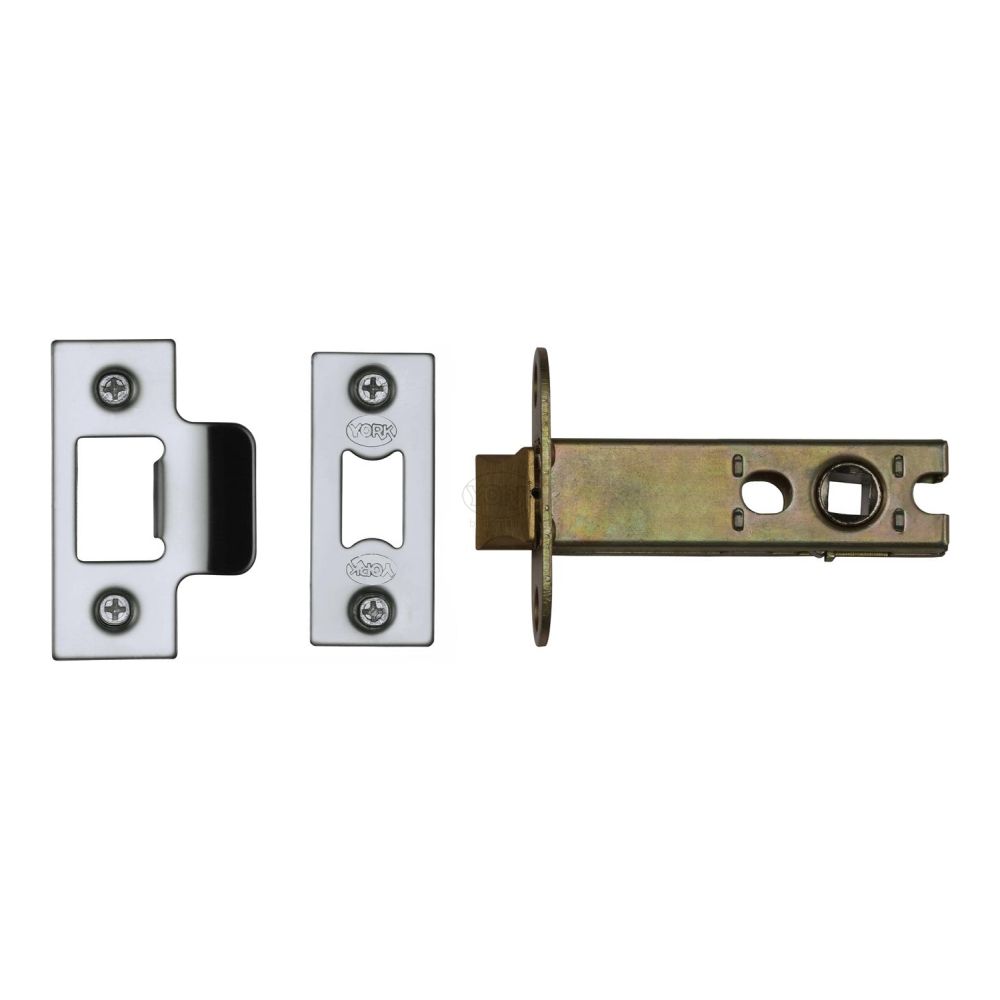This is an image of a York - Architectural Tubular Latch 4" Polished Chrome/Nickel Finish, ykal4-pc-pn that is available to order from T.H Wiggans Ironmongery in Kendal.