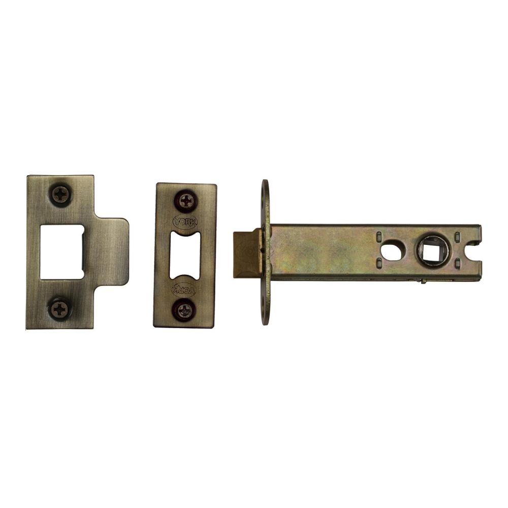 This is an image of a York - Architectural Tubular Latch 5" Antique Brass Finish, ykal5-at that is available to order from T.H Wiggans Ironmongery in Kendal.