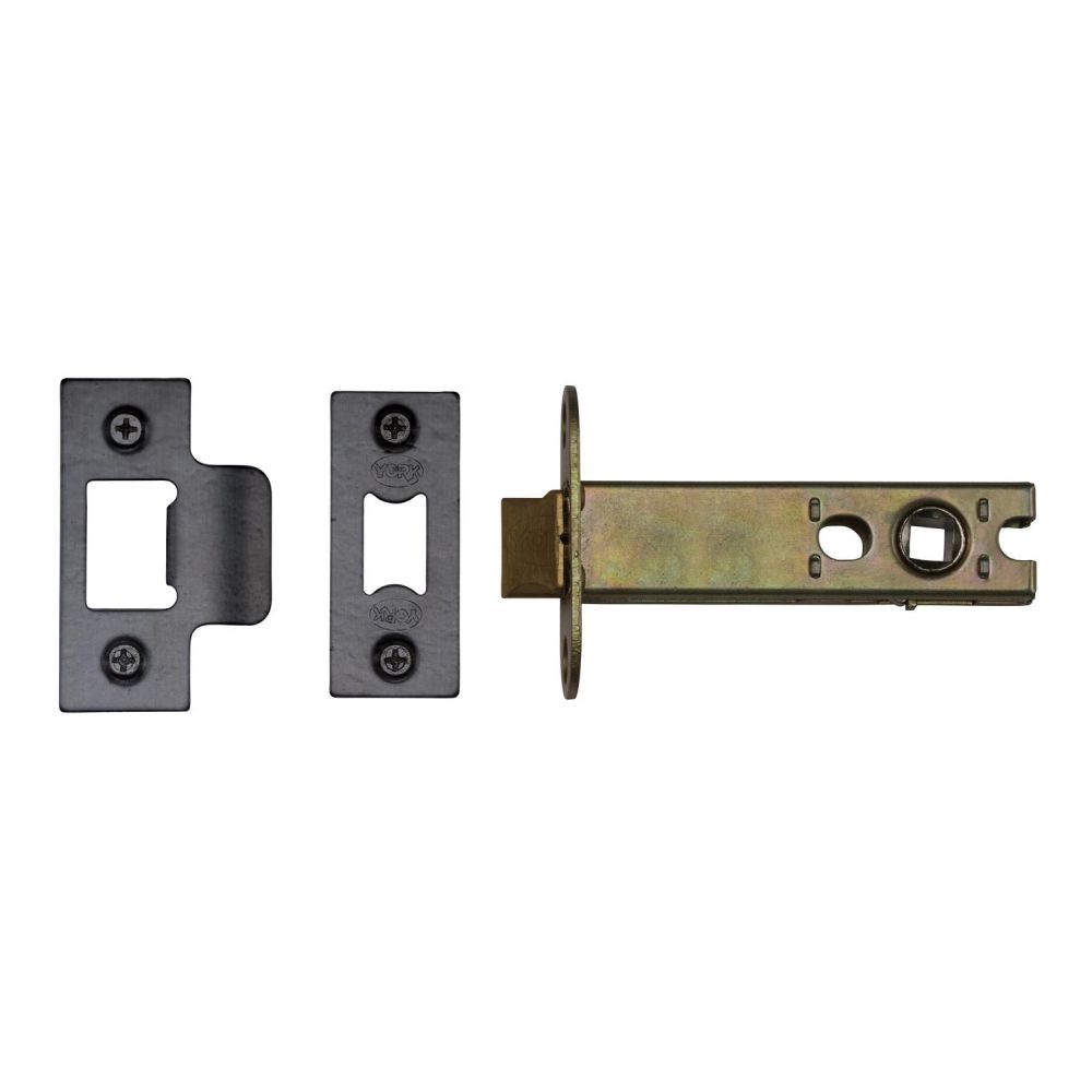 This is an image of a York - Architectural Tubular Latch 5" Black Enamel Finish, ykal5-blk that is available to order from T.H Wiggans Ironmongery in Kendal.