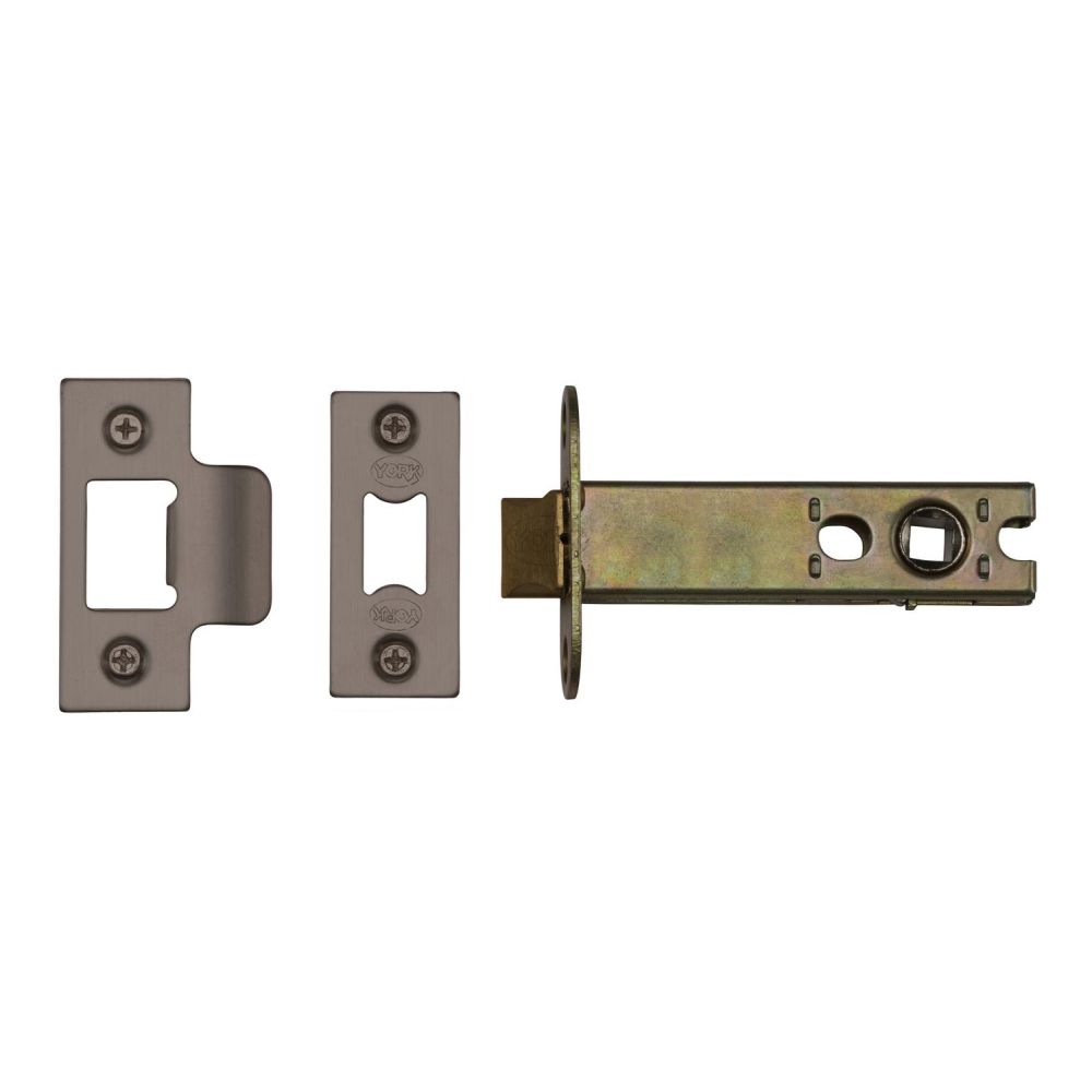 This is an image of a York - Architectural Tubular Latch 5" Matt Bronze Finish, ykal5-mb that is available to order from T.H Wiggans Ironmongery in Kendal.