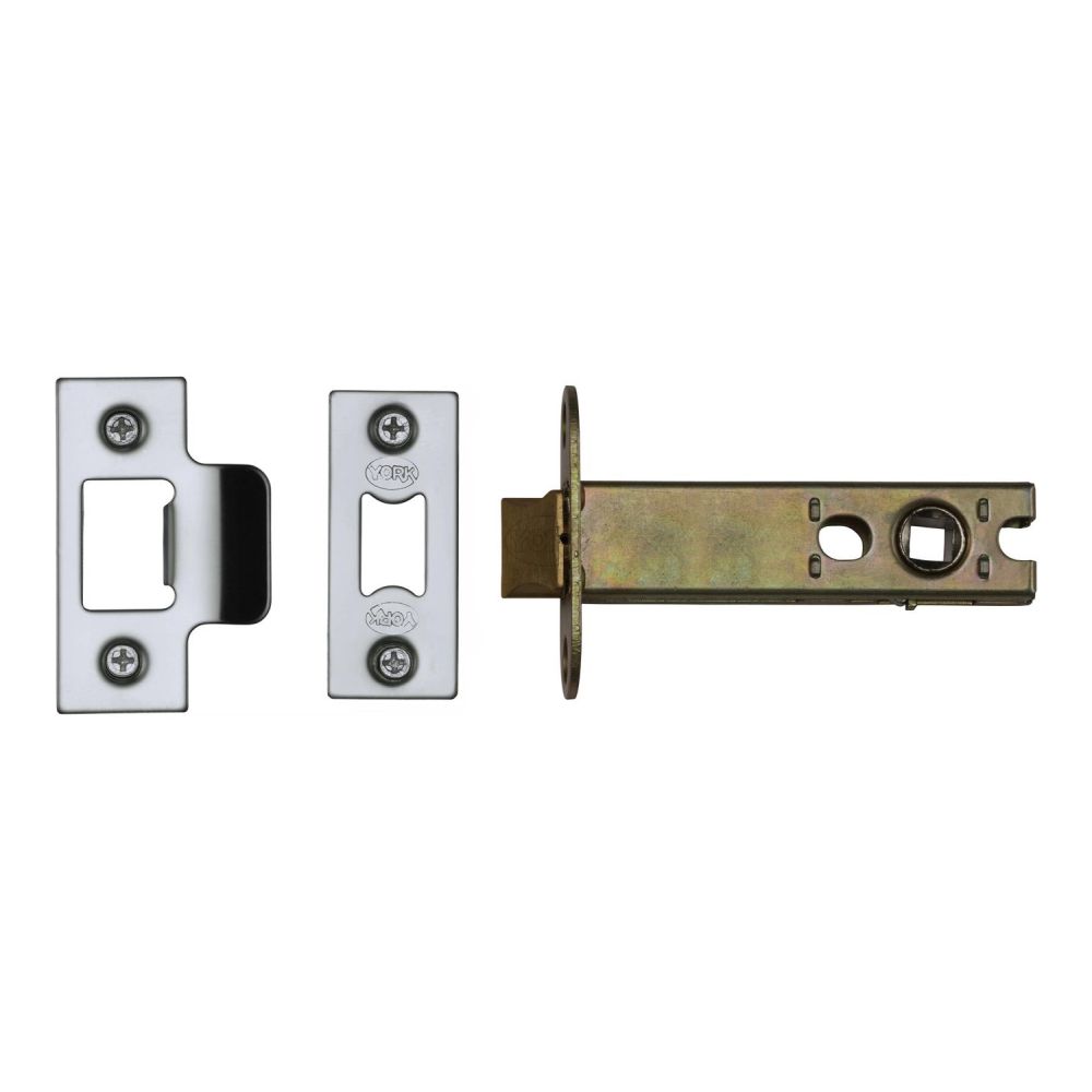 This is an image of a York - Architectural Tubular Latch 5" Polished Chrome/Nickel Finish, ykal5-pc-pn that is available to order from T.H Wiggans Ironmongery in Kendal.
