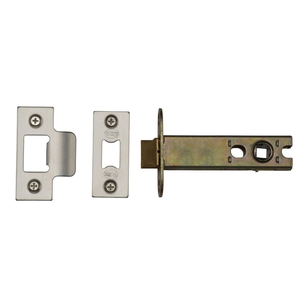 This is an image of a York - Architectural Tubular Latch 5" Satin Chrome/Nickel Finish, ykal5-sn-sc that is available to order from T.H Wiggans Ironmongery in Kendal.