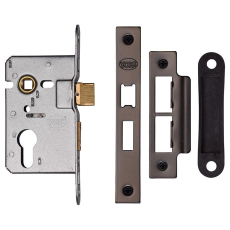 This is an image of a York - EURO SASH LOCK 2 1/2" MB, ykasle2-mb that is available to order from T.H Wiggans Ironmongery in Kendal.