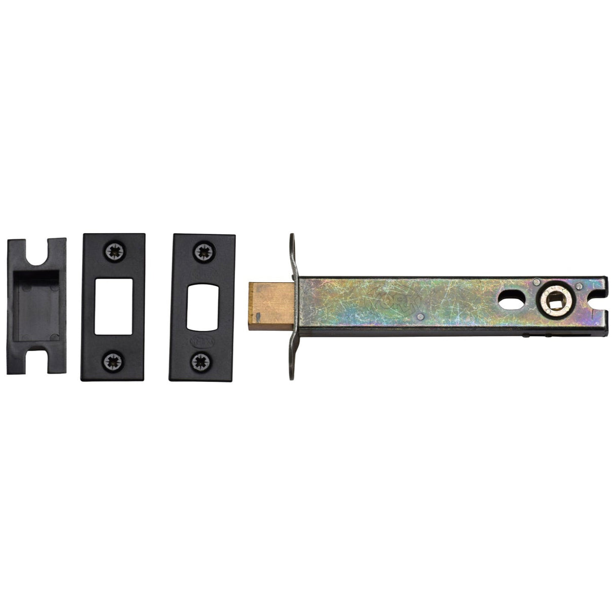 This is an image of a York - 5" Tubular Bathroom Bolt Black, ykbdb5n-blk that is available to order from T.H Wiggans Ironmongery in Kendal.