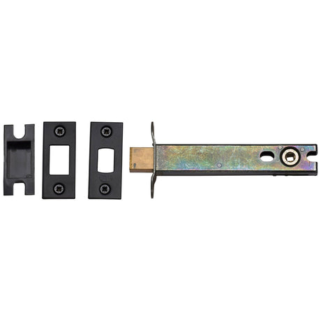 This is an image of a York - 5" Tubular Bathroom Bolt Black, ykbdb5n-blk that is available to order from T.H Wiggans Ironmongery in Kendal.