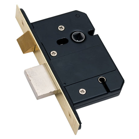 This is an image of a York - British Standard 5 Lever Sashlock 3" Brass Finish, yk-bssl37 that is available to order from T.H Wiggans Ironmongery in Kendal.