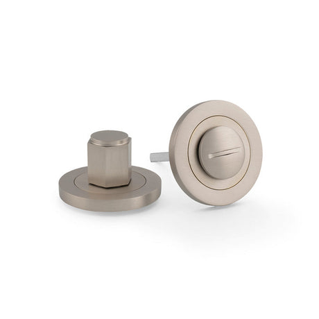 This is an image showing Alexander & Wilks - Hex Thumbturn and Release - Satin Nickel aw794sn available to order from T.H. Wiggans Ironmongery in Kendal, quick delivery and discounted prices.