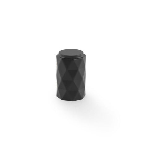 This is an image showing Alexander & Wilks Diamond Cut Cylinder Cabinet Knob - 30mm - Black - AW847-30-BL available to order from T.H. Wiggans Ironmongery in Kendal, quick delivery and discounted prices.