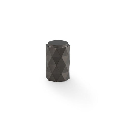 This is an image showing Alexander & Wilks Diamond Cut Cylinder Cabinet Knob - 30mm - Dark Bronze PVD - AW847-30-DBZPVD available to order from T.H. Wiggans Ironmongery in Kendal, quick delivery and discounted prices.