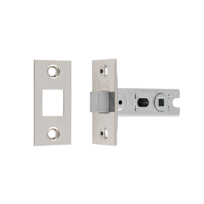 This image shows Eurospec - Bolt-Through Tubular Deadbolt - Polished Nickel - 64mm - btd25np available from T.H. Wiggans Ironmongery in Kendal.