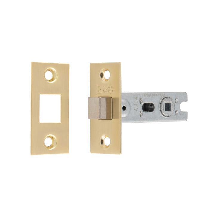 This image shows Eurospec - Bolt-Through Tubular Deadbolt - Satin Brass - 64mm - btd25sb available from T.H. Wiggans Ironmongery in Kendal.