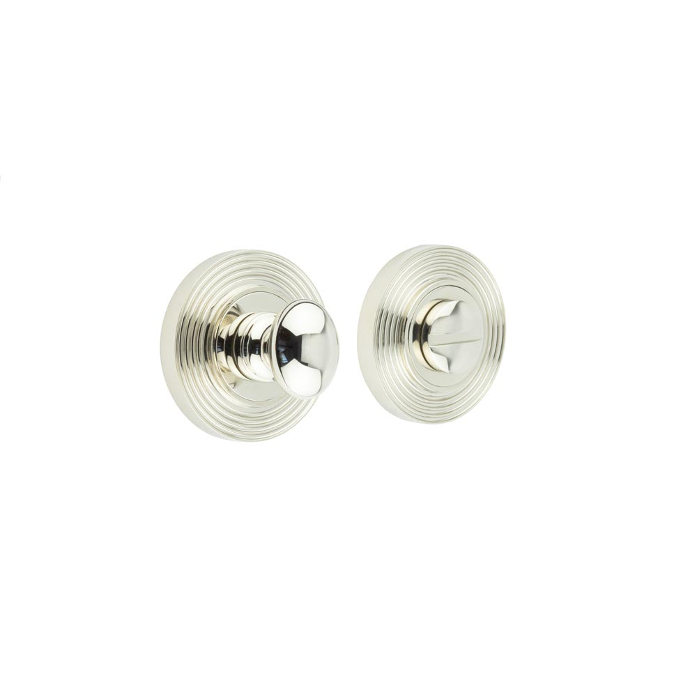 This is an image showing the Frelan - Burlington Turns & Releases Inner 1 Reeded Rose Polished Nickel available to order from T.H. Wiggans Ironmongery in Kendal