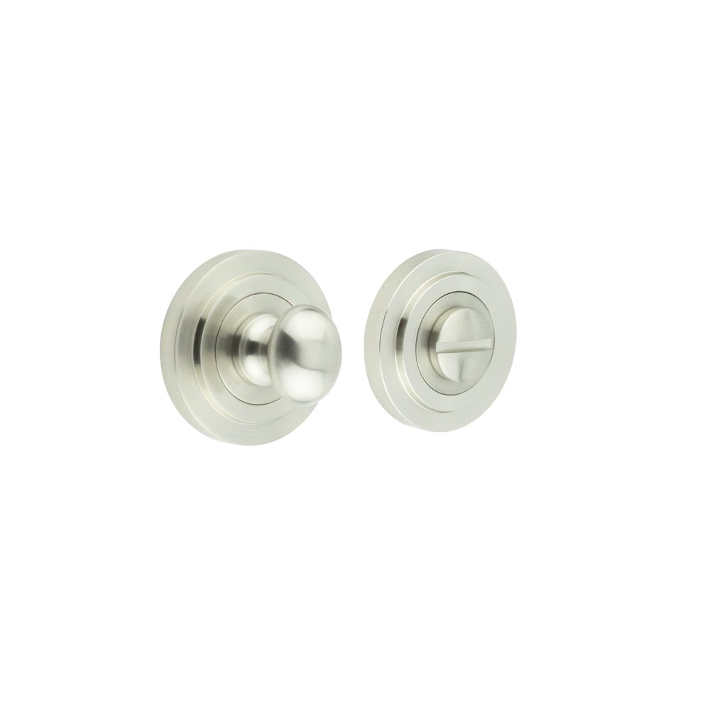 This is an image showing the Frelan - Burlington Turns & Releases Inner 1 Stepped Rose Satin Nickel available to order from T.H. Wiggans Ironmongery in Kendal