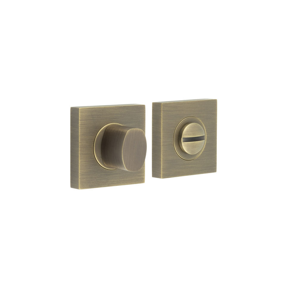 This is an image showing the Frelan - Burlington Turns & Releases Inner 3 Square Plain Rose Antique Brass available to order from T.H. Wiggans Ironmongery in Kendal