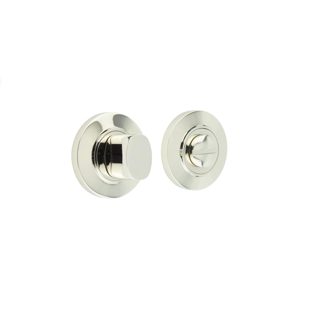 This is an image showing the Frelan - Burlington Turns & Releases Inner 3 Chamfered Rose Polished Nickel available to order from T.H. Wiggans Ironmongery in Kendal