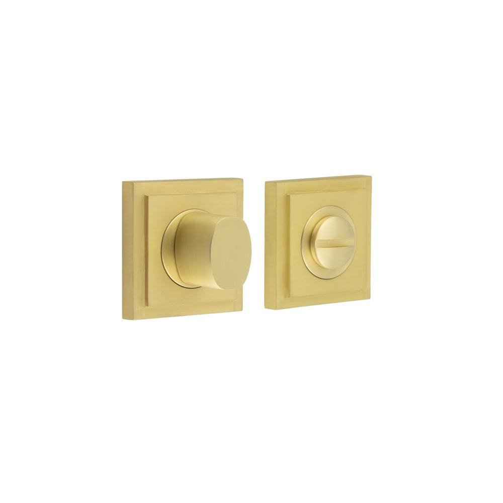 This is an image showing the Frelan - Burlington Turns & Releases Inner 3 Square Stepped Rose Satin Brass available to order from T.H. Wiggans Ironmongery in Kendal