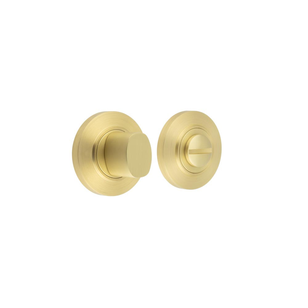 This is an image showing the Frelan - Burlington Turns & Releases Inner 3 Chamfered Rose Satin Brass available to order from T.H. Wiggans Ironmongery in Kendal