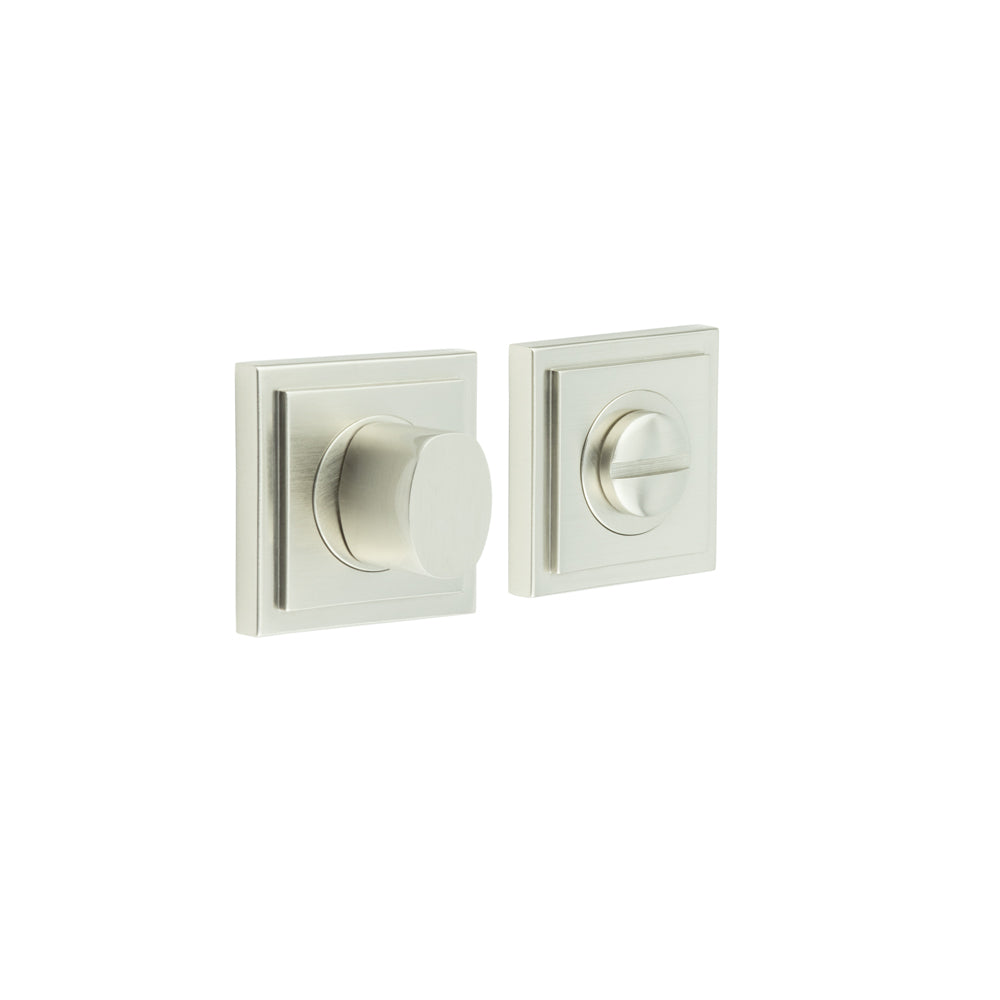 This is an image showing the Frelan - Burlington Turns & Releases Inner 3 Square Stepped Rose Satin Nickel available to order from T.H. Wiggans Ironmongery in Kendal