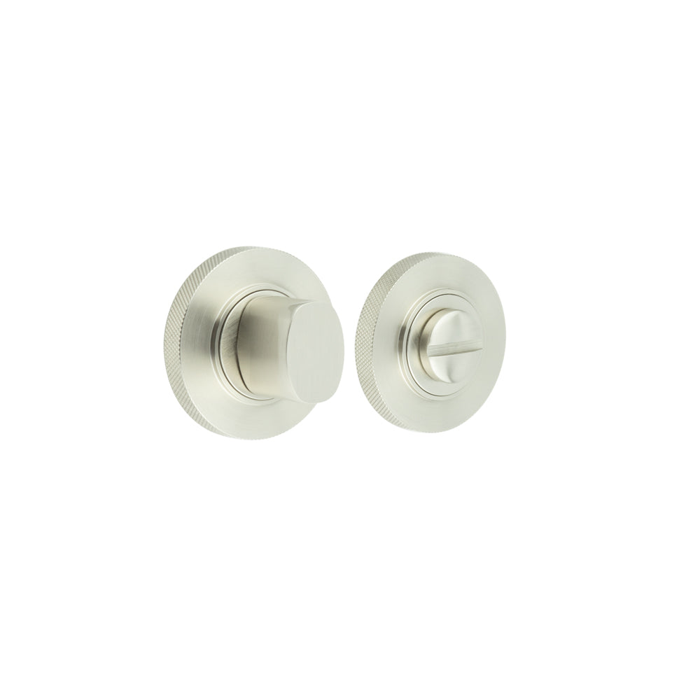 This is an image showing the Frelan - Burlington Turns & Releases Inner 3 Knurled Rose Satin Nickel available to order from T.H. Wiggans Ironmongery in Kendal