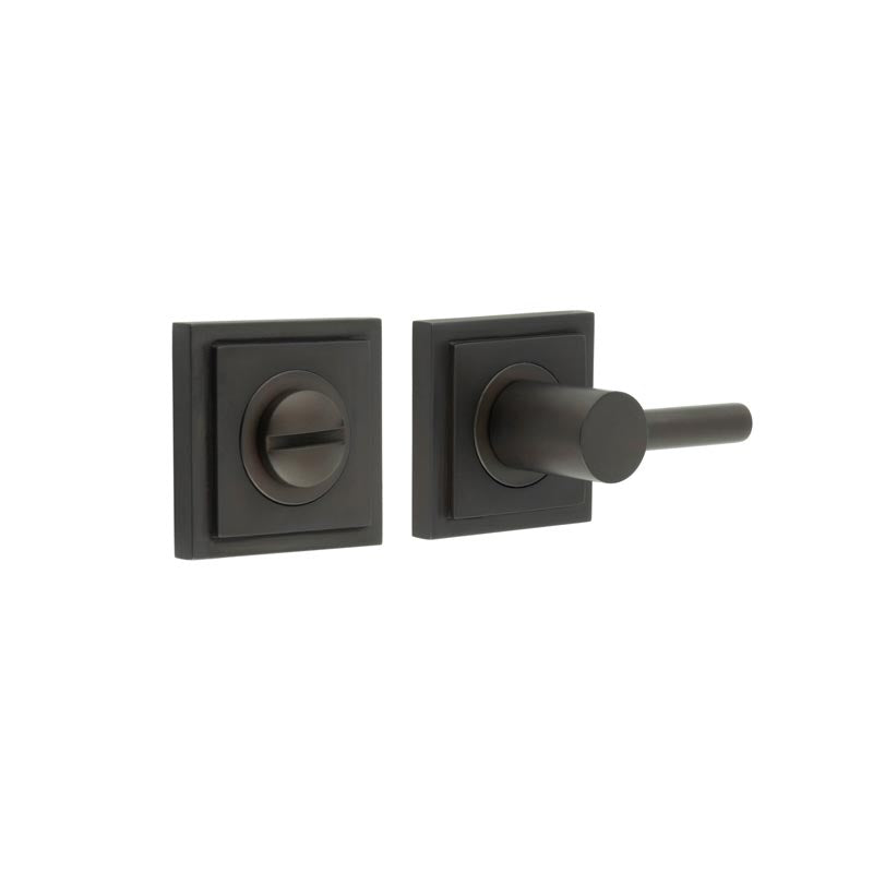 This is an image showing the Frelan - Burlington Easy Turn & Release Square Stepped Rose Dark Bronze available to order from T.H. Wiggans Ironmongery in Kendal