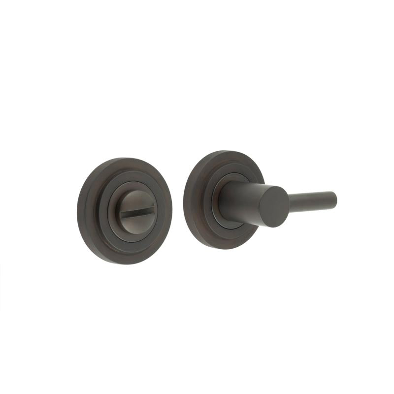 This is an image showing the Frelan - Burlington Easy Turn & Release Stepped Rose Dark Bronze available to order from T.H. Wiggans Ironmongery in Kendal