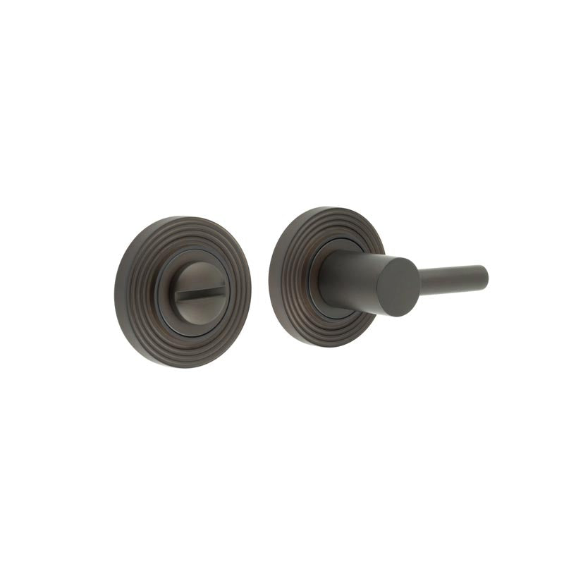 This is an image showing the Frelan - Burlington Easy Turn & Release Reeded Rose Dark Bronze available to order from T.H. Wiggans Ironmongery in Kendal